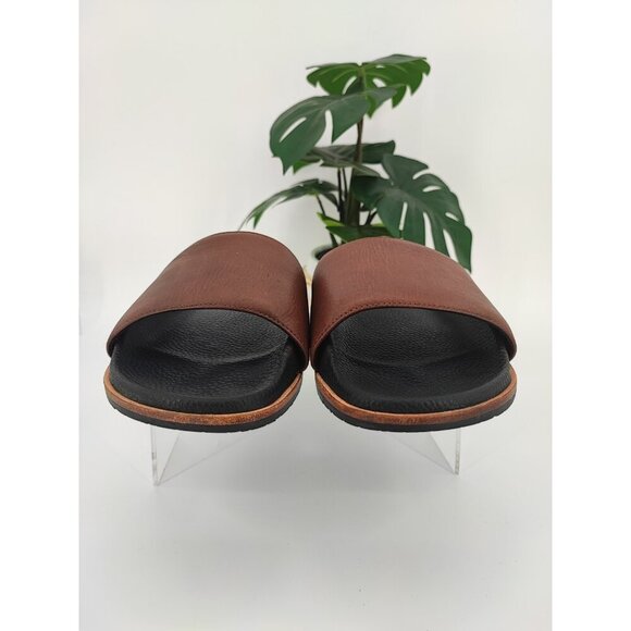 FRYE Men's Brown Leather Slip-On Sandals Size 10 US - Picture 2 of 8